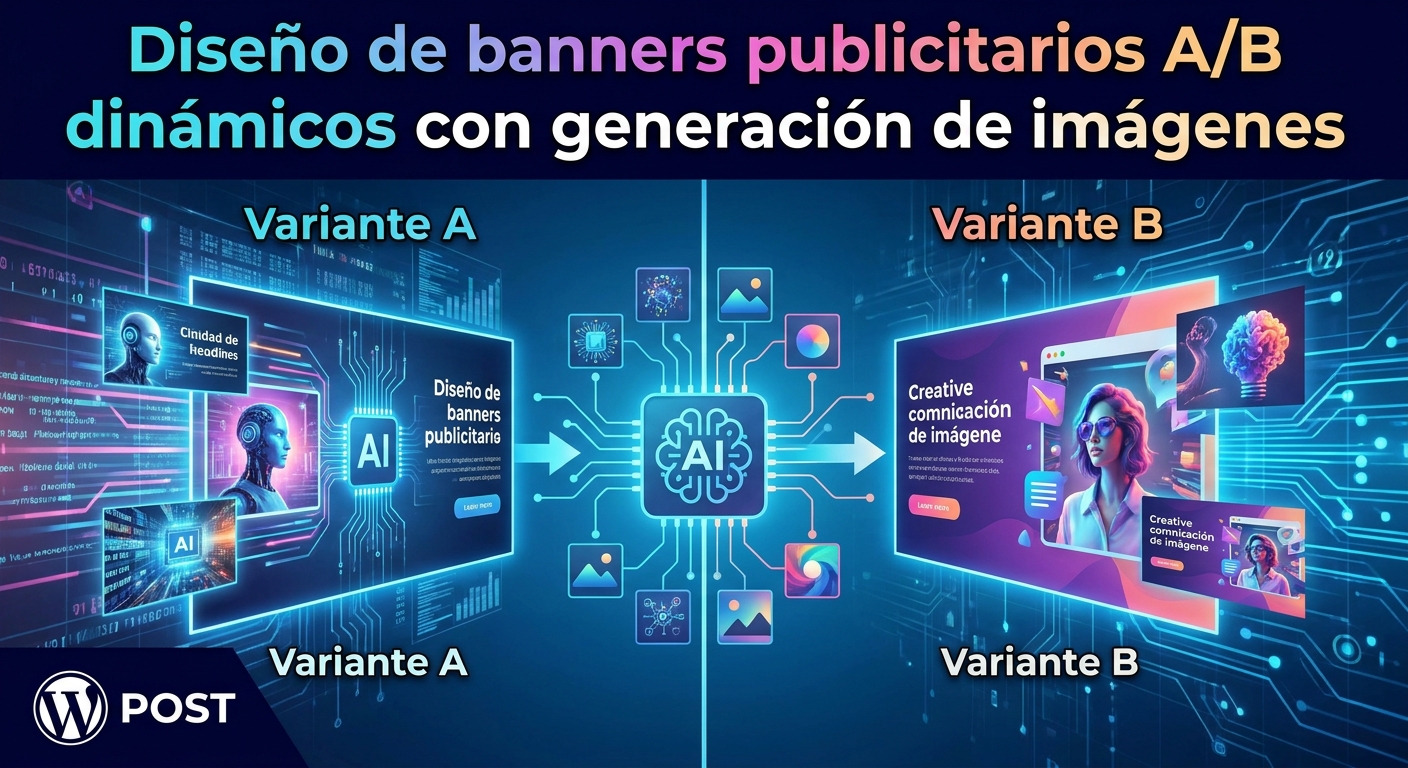 Diseño de banners publicitarios A/B dinámicos con generación de imágenes