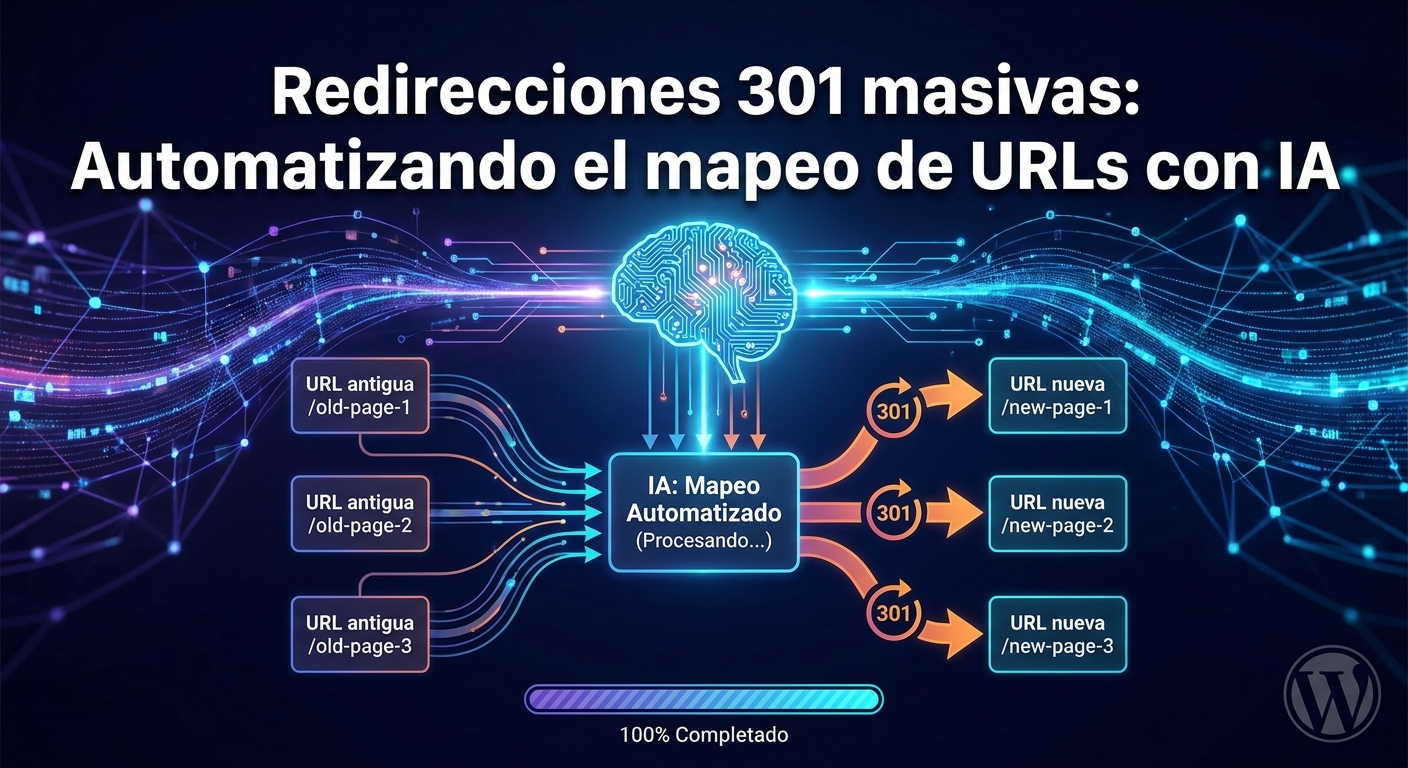 redirecciones-301-masivas-automatizando-el-mapeo-de-urls-con-ia Redirecciones 301 masivas: Automatizando el mapeo de URLs con IA