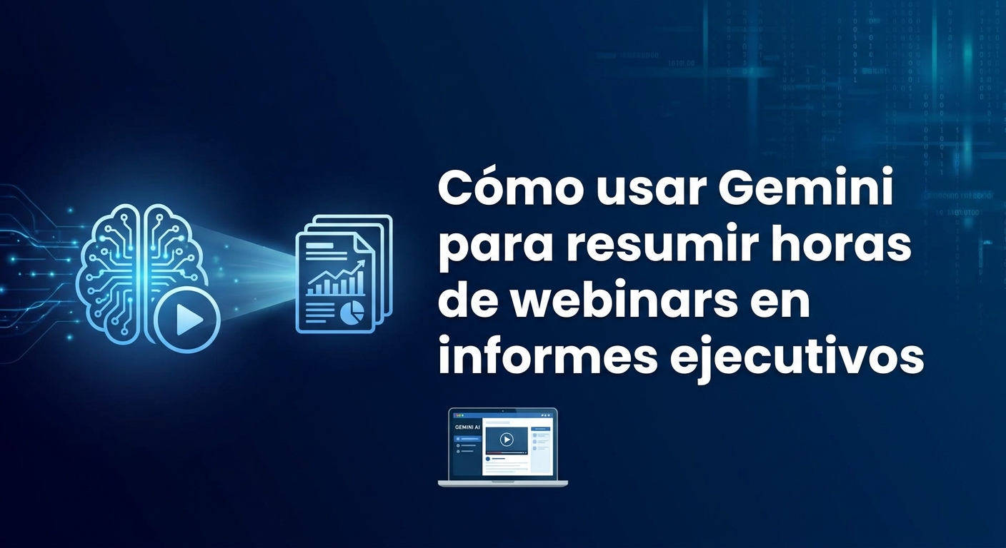 Cómo usar Gemini para resumir horas de webinars en informes ejecutivos