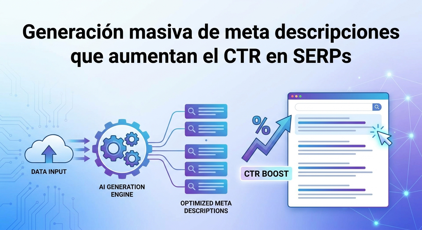 Generación masiva de meta descripciones que aumentan el CTR en SERPs