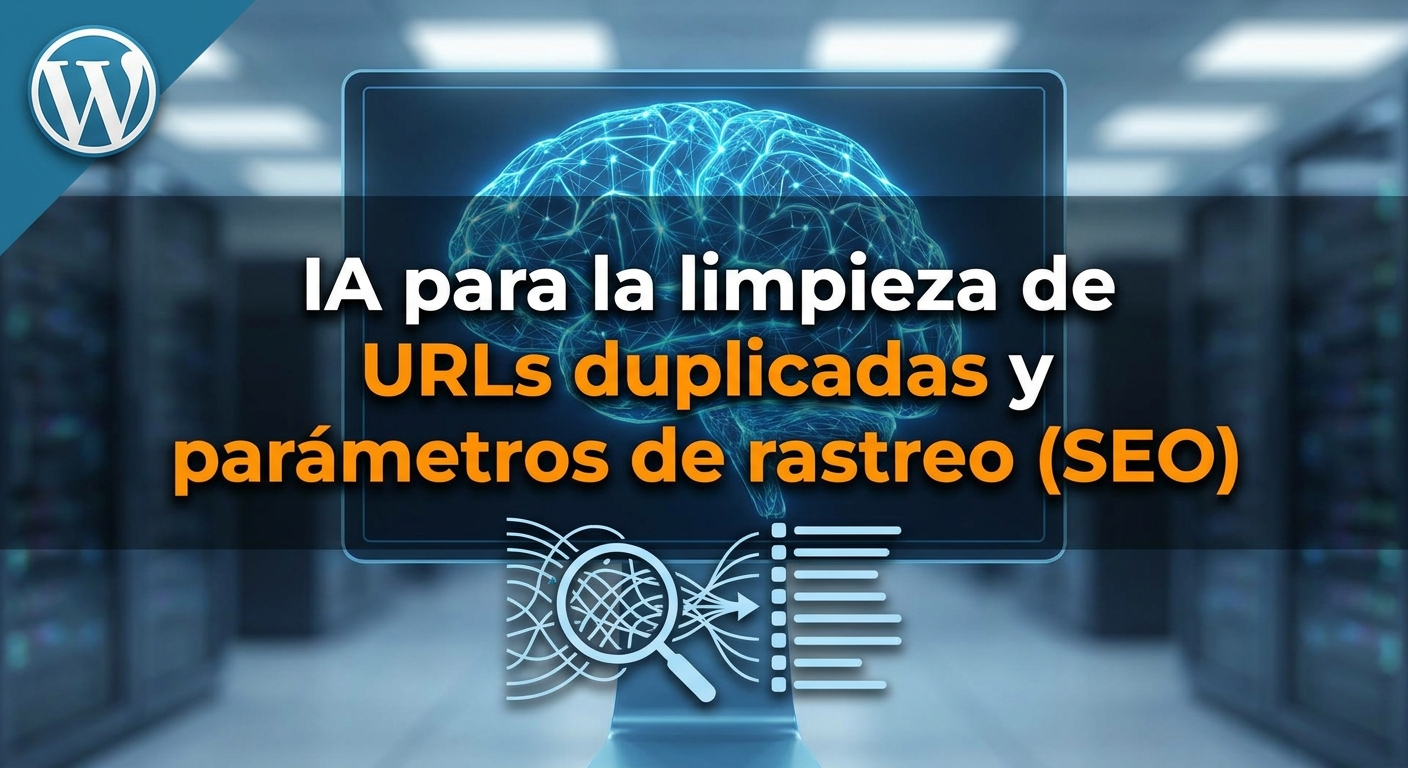 IA para la limpieza de URLs duplicadas y parámetros de rastreo (SEO)