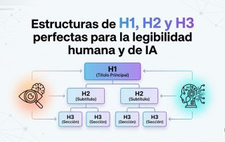 Estructuras de H1, H2 y H3 perfectas para la legibilidad humana y de IA
