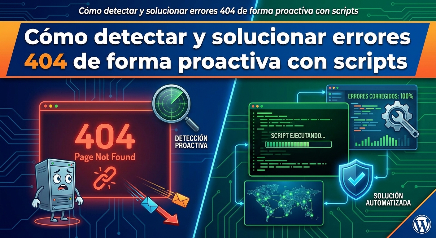 Cómo detectar y solucionar errores 404 de forma proactiva con scripts