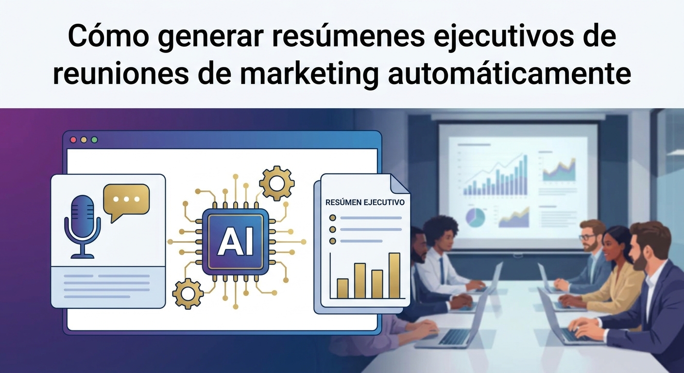 Cómo generar resúmenes ejecutivos de reuniones de marketing automáticamente