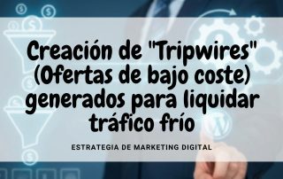 Creación de "Tripwires" (Ofertas de bajo coste) generados para liquidar tráfico frío