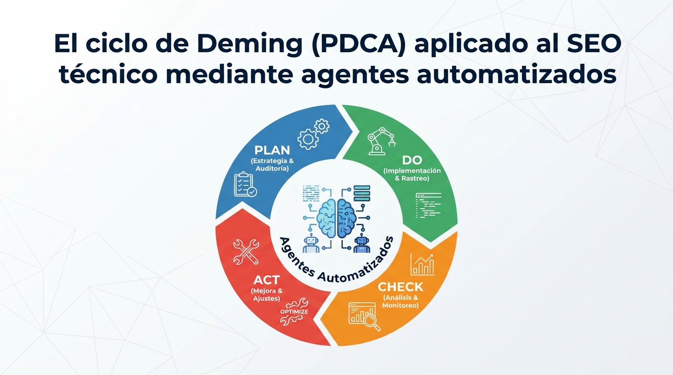 El ciclo de Deming (PDCA) aplicado al SEO técnico mediante agentes automatizados
