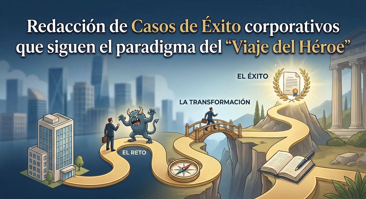 Redacción de Casos de Éxito corporativos que siguen el paradigma del "Viaje del Héroe"