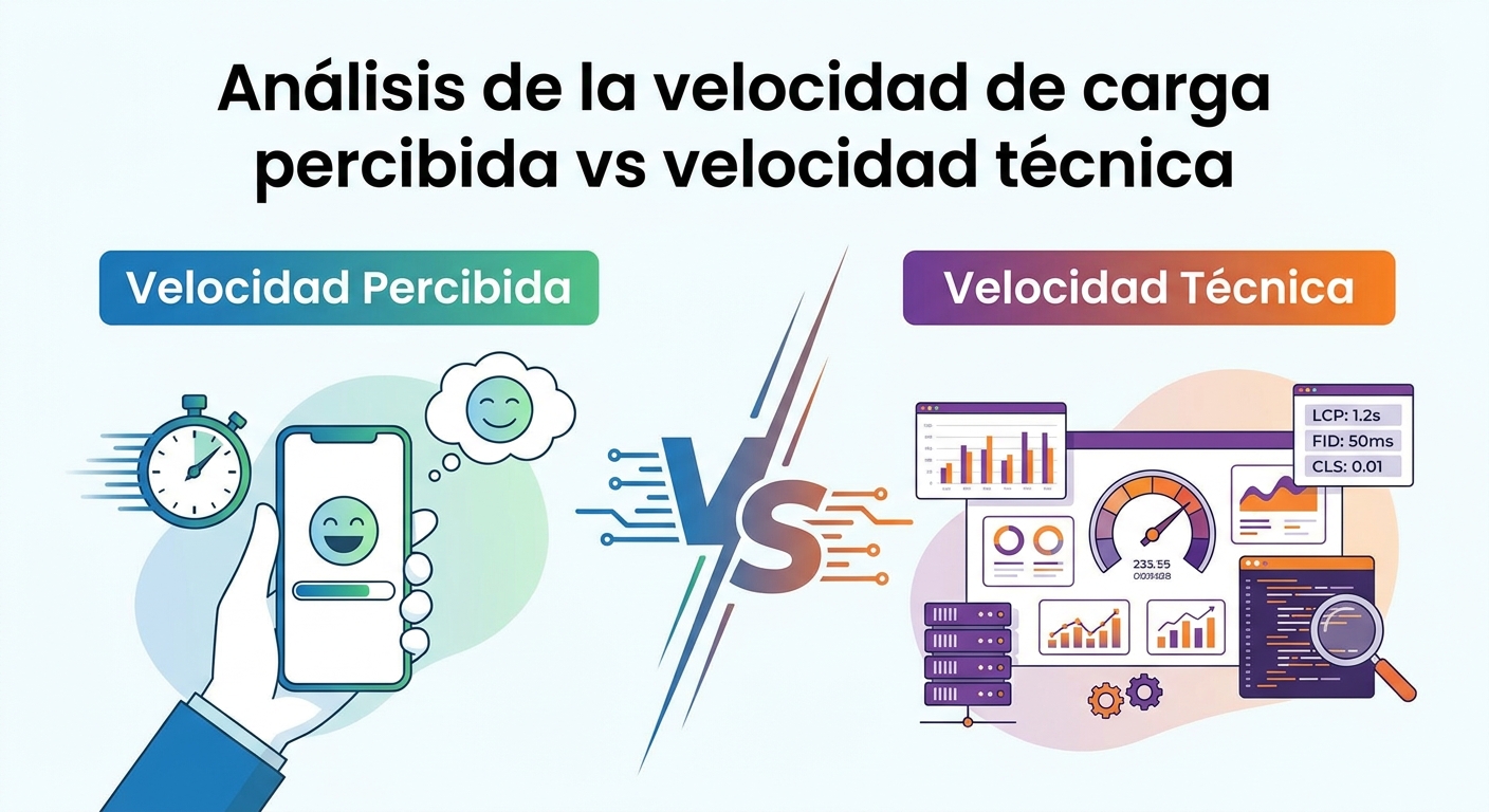 Análisis de la velocidad de carga percibida vs velocidad técnica