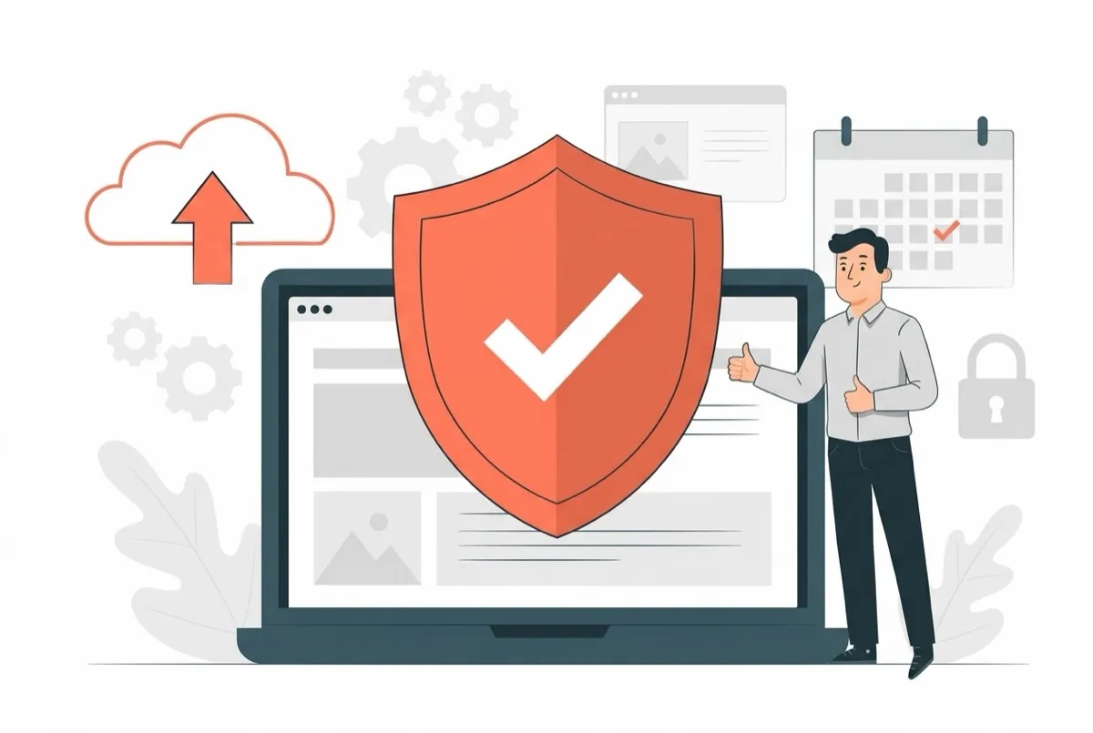 Web WordPress protegida tras la limpieza con copias de seguridad y actualizaciones mensuales